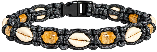 Cowrie & Citrine collar — Black